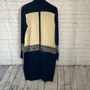 Narciso Rodriquez Women’s Black & Beige Sweater Dress size xl NEW Turtle Neck